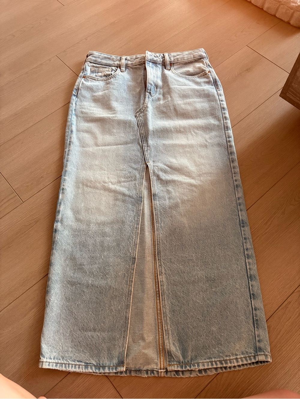Light Blue Pacsun Women's Denim Skirt-Front Slit